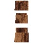 Estantes de pared 3 uds madera de ingeniería madera envejecida