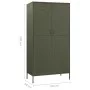 Armario de acero verde oliva 90x50x180 cm de vidaXL, Armarios roperos - Ref: Foro24-336243, Precio: 340,76 €, Descuento: %