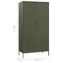 Olivgrüner Stahlschrank 90x50x180 cm von vidaXL, Kleiderschränke - Ref: Foro24-336243, Preis: 315,25 €, Rabatt: %