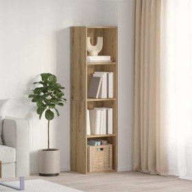 Mueble TV/Librería madera vieja 36x30x143cm madera ingeniería