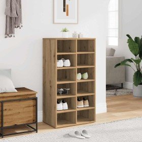 Mueble zapatero madera contrachapada roble artisan en Zapateros y organizadores de calzado | Comprar online en Foro24