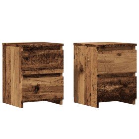 Mesitas de noche 2 uds madera ingeniería envejecida 30x30x40 cm en Mesitas de noche | Comprar online en Foro24