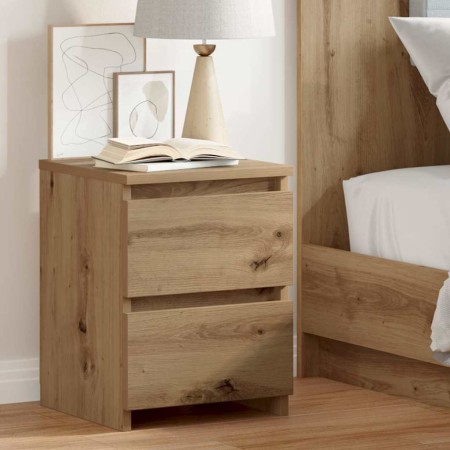 Mesita de noche madera de ingeniería roble artisan 30x30x40 cm