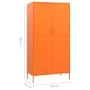 Orangefarbener Stahlschrank 90x50x180 cm von vidaXL, Kleiderschränke - Ref: Foro24-336246, Preis: 389,75 €, Rabatt: %