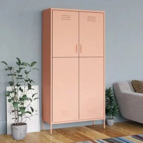 Armario de acero rosa 90x50x180 cm de vidaXL, Armarios roperos - Ref: Foro24-336247, Precio: 279,03 €, Descuento: %
