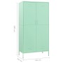 Mintgrüner Stahlschrank 90x50x180 cm von vidaXL, Kleiderschränke - Ref: Foro24-336248, Preis: 283,58 €, Rabatt: %