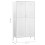 Armario de acero blanco 90x50x180 cm de vidaXL, Armarios roperos - Ref: Foro24-336251, Precio: 286,73 €, Descuento: %