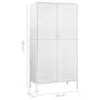 Armario de acero blanco 90x50x180 cm de vidaXL, Armarios roperos - Ref: Foro24-336251, Precio: 282,78 €, Descuento: %