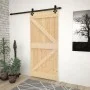 Schiebetür mit Beschlägen aus massivem Kiefernholz, 90 x 210 cm von vidaXL, Türen - Ref: Foro24-3057495, Preis: 193,01 €, Rab...