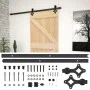 Schiebetür mit Beschlägen aus massivem Kiefernholz, 90 x 210 cm von vidaXL, Türen - Ref: Foro24-3057495, Preis: 193,01 €, Rab...