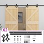 Schiebetür mit Beschlägen aus massivem Kiefernholz 90x210 cm von vidaXL, Türen - Ref: Foro24-3057591, Preis: 371,16 €, Rabatt: %