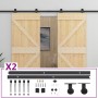 Schiebetür mit Beschlägen aus massivem Kiefernholz, 90 x 210 cm von vidaXL, Türen - Ref: Foro24-3057592, Preis: 350,43 €, Rab...