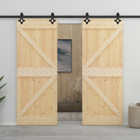 Sliding door with solid pine wood fittings 90x210 cm by vidaXL, Doors - Ref: Foro24-3057590, Price: 382,46 €, Discount: %