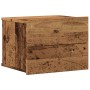 Mesitas de noche de pared 2 uds madera envejecida 40x32x30 cm