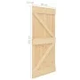 Sliding door with solid pine wood fittings 90x210 cm by vidaXL, Doors - Ref: Foro24-3057590, Price: 382,46 €, Discount: %