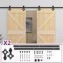 Schiebetür mit Beschlägen aus massivem Kiefernholz, 100 x 210 cm von vidaXL, Türen - Ref: Foro24-3057597, Preis: 457,83 €, Ra...