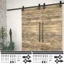 Black steel sliding door hardware kit 2 units 200 cm by vidaXL, doorframes - Ref: Foro24-3059841, Price: 111,80 €, Discount: %