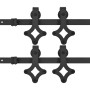 Kit de herrajes de puertas correderas acero negro 2 uds 200 cm