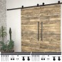 Kit de herrajes de puertas correderas acero negro 2 uds 183 cm de vidaXL, Marcos de puertas - Ref: Foro24-3059842, Precio: 90...