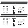 Black steel sliding door hardware kit 2 units 183 cm by vidaXL, doorframes - Ref: Foro24-3059842, Price: 90,94 €, Discount: %