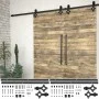 Black steel sliding door hardware kit 2 units 183 cm by vidaXL, doorframes - Ref: Foro24-3059840, Price: 118,87 €, Discount: %