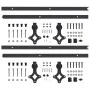 Black steel sliding door hardware kit 2 units 183 cm by vidaXL, doorframes - Ref: Foro24-3059840, Price: 118,87 €, Discount: %