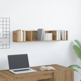 Estante pared CD madera ingeniería roble artisan 100x18x18 cm