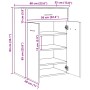 Mueble zapatero madera de ingeniería roble artisan 60x35x84 cm