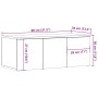 Mueble para TV madera contrachapada envejecida 80x34x30 cm
