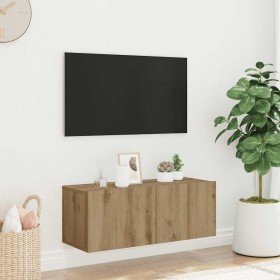 Mueble TV de pared madera ingeniería roble artisan 80x30x30 cm en Muebles TV | Comprar online en Foro24