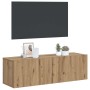 Mueble TV de pared madera ingeniería roble artisan 100x30x30 cm