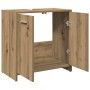 Mueble de lavabo de baño madera roble artisan 60x33x60 cm