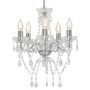 Runder Kronleuchter mit silbernen Kristallperlen 5xE14 von vidaXL, Lampen - Ref: Foro24-281601, Preis: 74,87 €, Rabatt: %