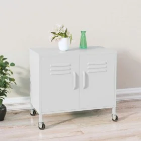 White steel storage cabinet 60x35x56 cm by vidaXL, Lockers and storage cabinets - Ref: Foro24-336269, Price: 119,20 €, Discou...