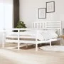 Small double bed frame solid wood white 120x190 cm by vidaXL, Beds and slatted bases - Ref: Foro24-3101059, Price: 157,61 €, ...