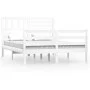 Small double bed frame solid wood white 120x190 cm by vidaXL, Beds and slatted bases - Ref: Foro24-3101059, Price: 157,61 €, ...