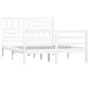 Small double bed frame solid wood white 120x190 cm by vidaXL, Beds and slatted bases - Ref: Foro24-3101059, Price: 157,61 €, ...