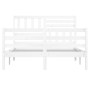 Estructura cama doble pequeña madera maciza blanco 120x190 cm de vidaXL, Camas y somieres - Ref: Foro24-3101059, Precio: 160,...