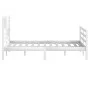 Small double bed frame solid wood white 120x190 cm by vidaXL, Beds and slatted bases - Ref: Foro24-3101059, Price: 157,61 €, ...