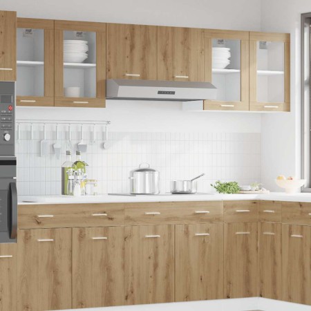 Vitrina colgante "Lyon" roble artesanal 40x31x60 cm madera de