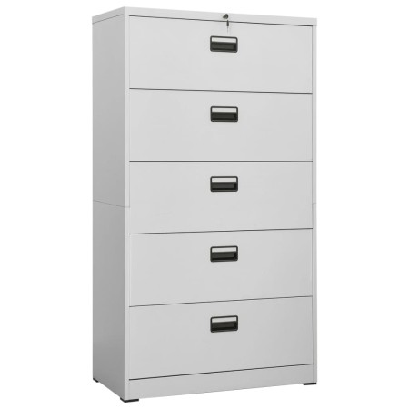 Hellgrauer Aktenschrank aus Stahl, 90 x 46 x 164 cm von vidaXL, Aktenschränke - Ref: Foro24-336299, Preis: 315,21 €, Rabatt: %