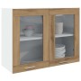 Vitrina colgante "Lyon" roble artesanal 80x31x60 cm madera de