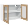Vitrina colgante "Lyon" roble artesanal 80x31x60 cm madera de