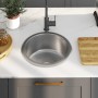 Fregadero de cocina con colador y sifón de acero inoxidable