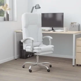 White synthetic leather massage reclining office chair by vidaXL, Office chairs - Ref: Foro24-349682, Price: 117,45 €, Discou...