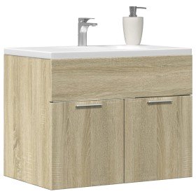 Armario para lavabo contrachapada color roble 60x38,5x46 cm en Muebles de baño | Comprar online en Foro24