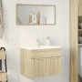 Armario para lavabo contrachapada color roble 60x38,5x46 cm