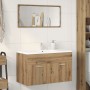 Mueble de lavabo de baño madera roble artisan 80x38,5x46 cm