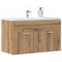 Mueble de lavabo de baño madera roble artisan 80x38,5x46 cm