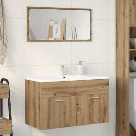 Mueble de lavabo de baño madera roble artisan 90x38,5x46 cm
